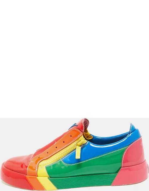 Giuseppe Zanotti Rainbow Patent Leather Low Top Sneaker