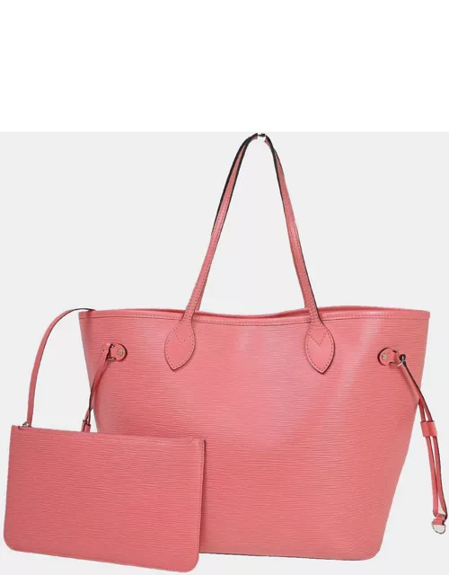 Louis Vuitton Pink Epi Leather Neverfull MM Tote Bag