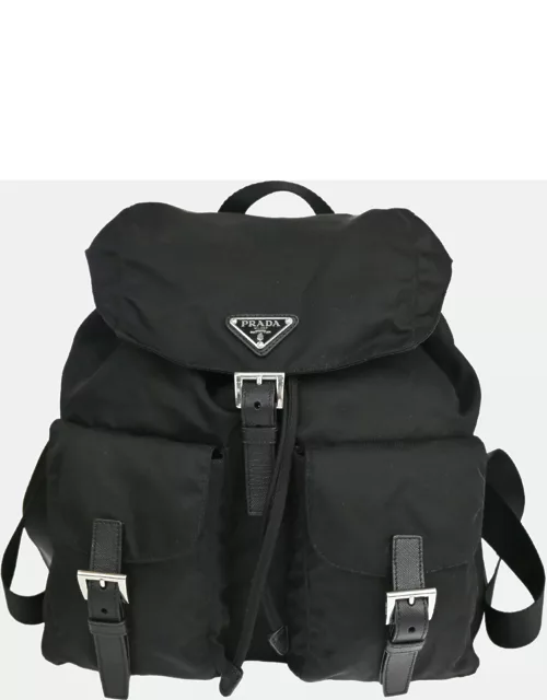 Prada Black Tessuto backpack bag