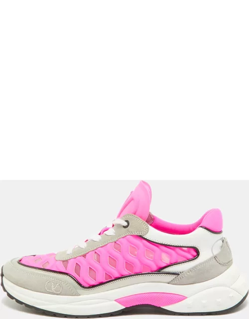 Valentino Multicolor Suede and Fabric Runner Low Top Sneaker