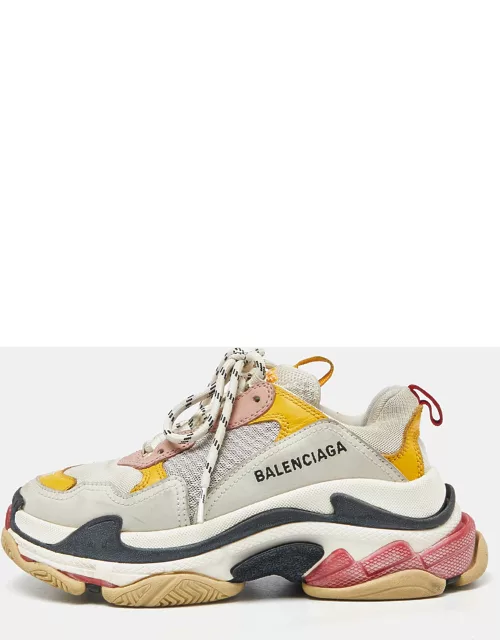 Balenciaga Multicolor Leather and Mesh Triple S Low Top Sneaker