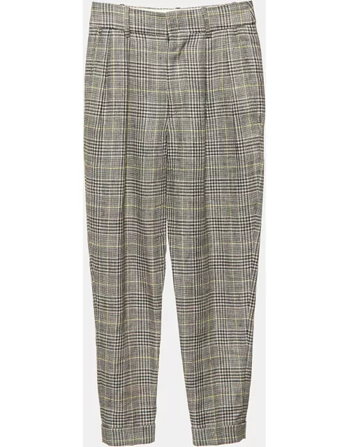 Isabel Marant Multicolor Checked Linen Blend Trousers