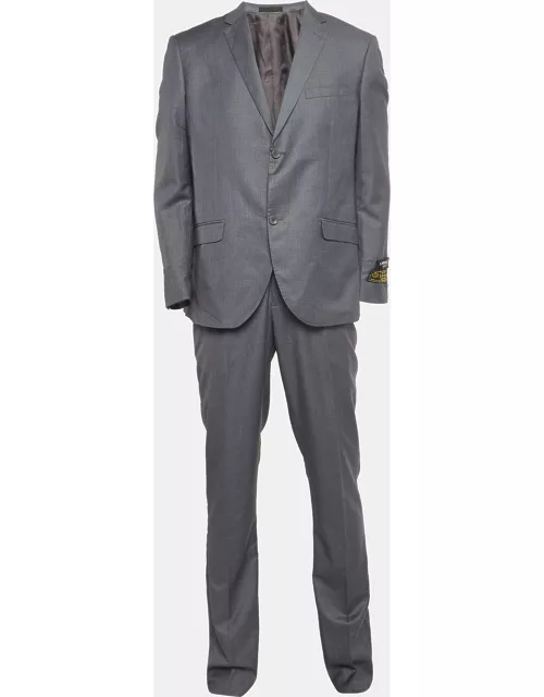 Armani Collezioni Grey Wool Gabardine Single Breasted Suit