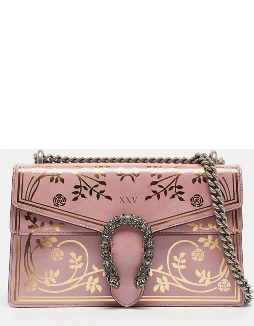 Gucci Pink/Gold Leather Small Garden Dionysus Shoulder Bag
