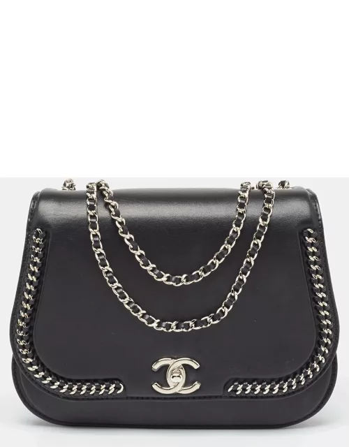 Chanel Black Leather Medium Braided Chic Flap Bag