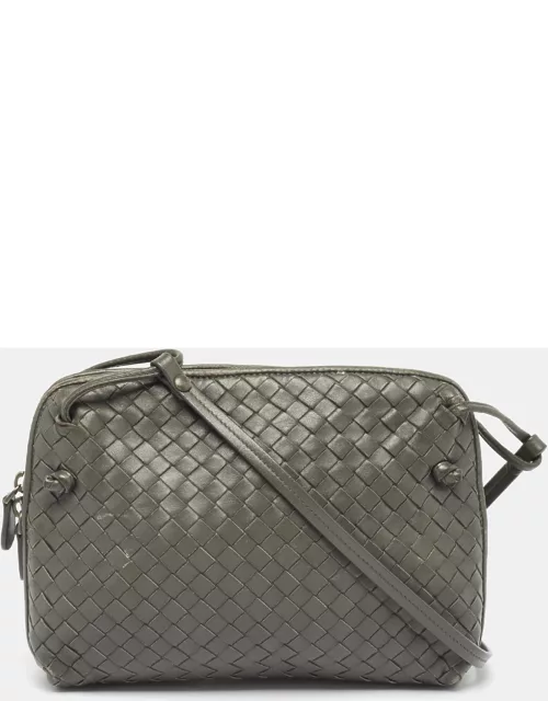 Bottega Veneta Grey Intrecciato Leather Nodini Crossbody Bag