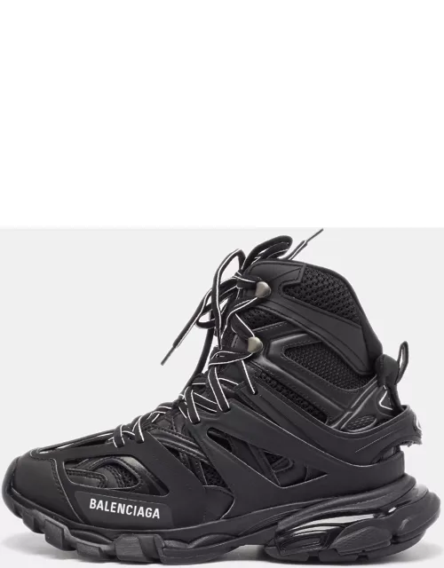 Balenciaga Black Mesh and Faux Leather Track Hike High Top Sneaker