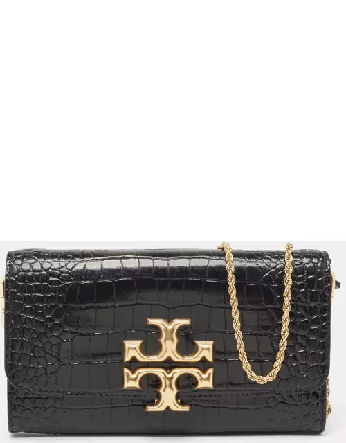 Tory Burch Croc Embossed Leather Eleanor Chain Clutch