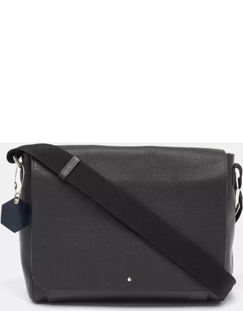 Montblanc Black Leather Sartorial Messenger Bag