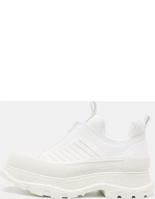 Alexander McQueen White Leather Tread Slick Moto Sneaker
