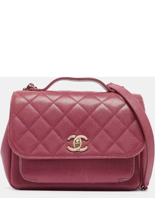 Chanel Punch Pink Caviar Leather Business Affinity Chain Flap Bag