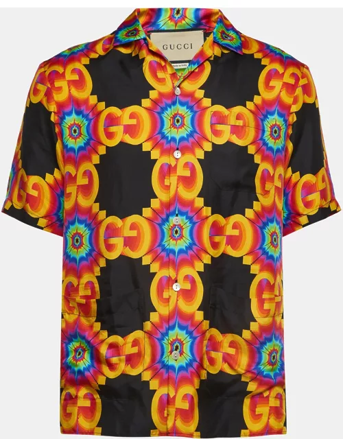Gucci Multicolor Kaleidoscope Print Silk Shirt