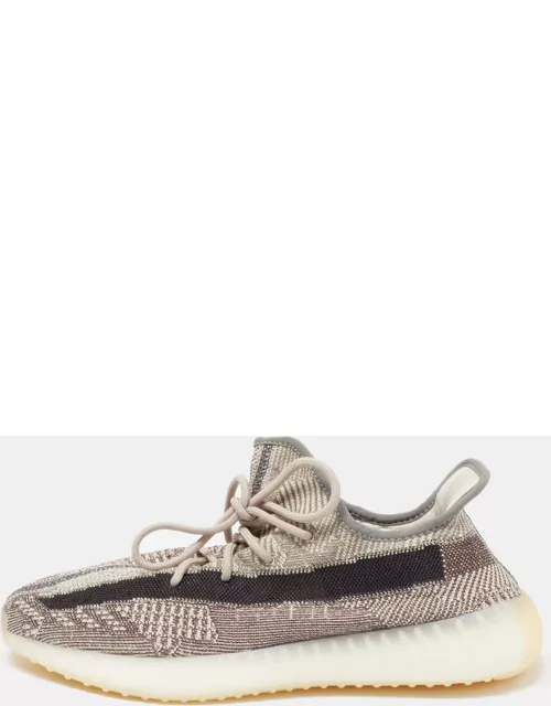 Yeezy x Adidas Brown/White Knit Fabric Boost 350 V2 Zyon Sneaker