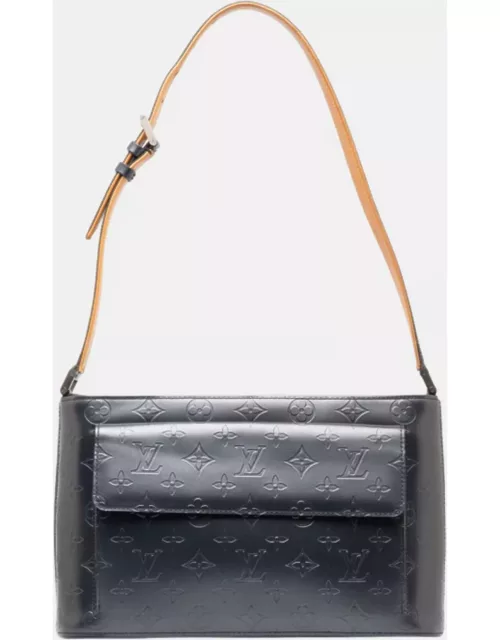 Louis Vuitton Blue Leather Monogram Mat Allston Shoulder Bag