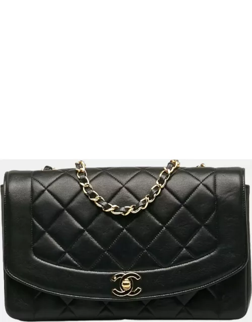 Chanel Black Leather Diana Flap Crossbody Bag
