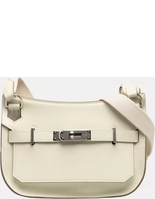 Hermes White Leather Swift Jypsiere Mini bag