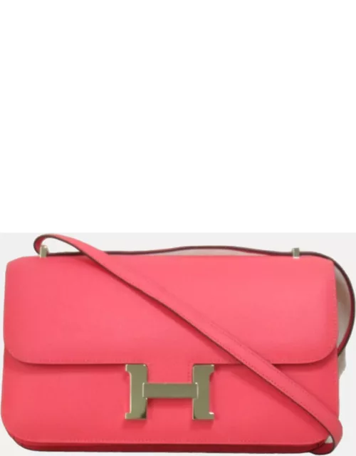 Hermes Pink Leather Epsom Constance Elan 25 bag