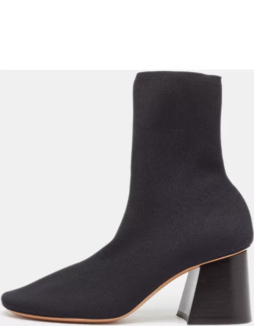 Celine Black Knit Fabric Ankle Boot