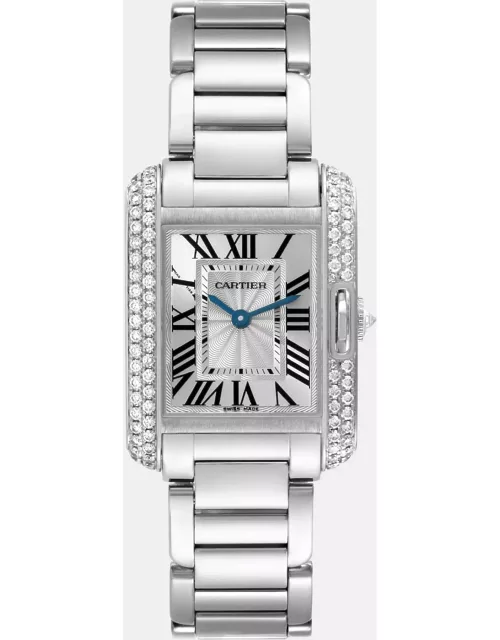 Cartier Tank Anglaise White Gold Diamond Ladies Watch 22.7 m