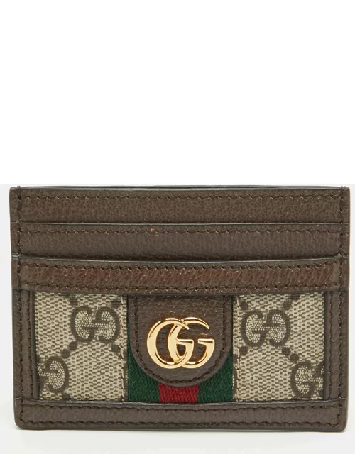 Gucci Beige/Ebony GG Supreme Coated Canvas and Leather Ophidia GG Card Holder
