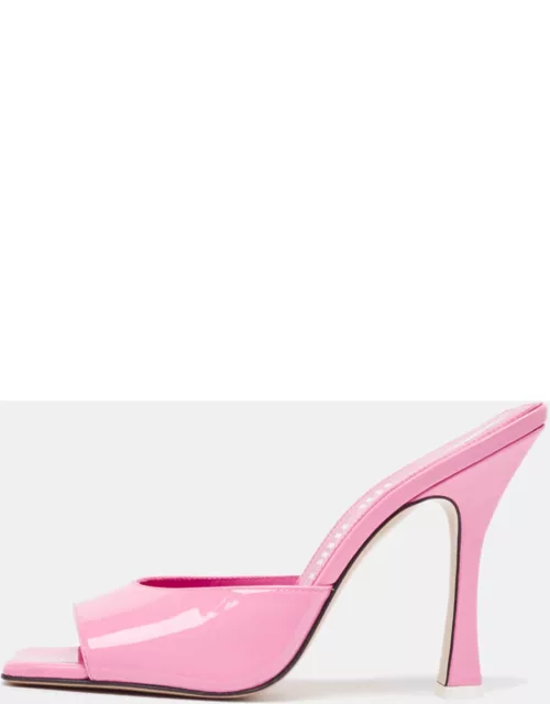 The Attico Pink Patent Devon Open Toe Slide Sandal
