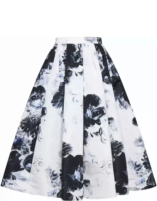 Alexander McQueen Chiaroscuro Pleated Midi Skirt