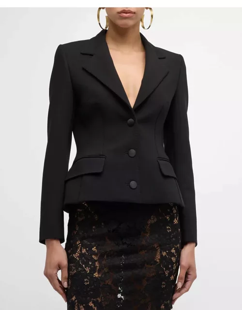 Topstitch Structured Single-Breasted Jacket
