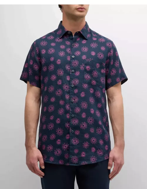 Men's Jacobs River Floral-Print Short-Sleeve Shirt