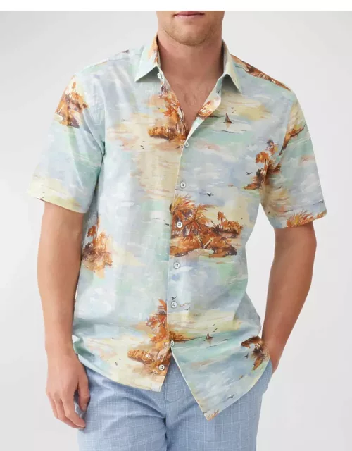 Men's Victoria Avenue Palm-Print Short-Sleeve Shirt