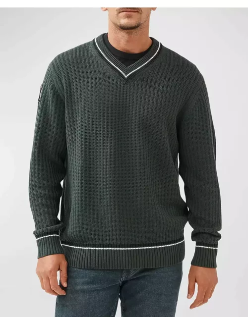 Men's Little Bay Ribbed Knit V-Neck Sweater