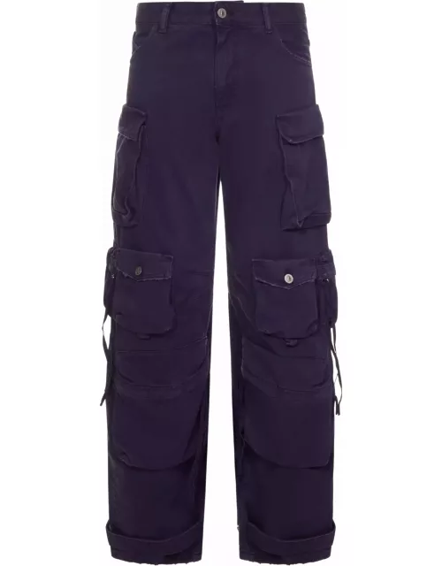 The Attico Fern Pants In Viola Cotton