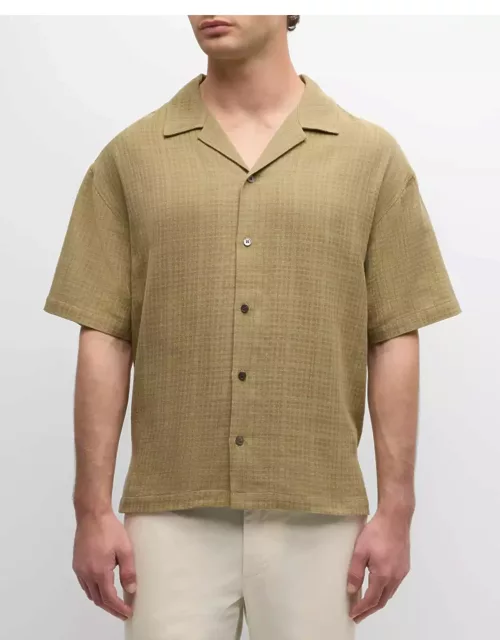 Men's Textured Cotton Camp Shirt