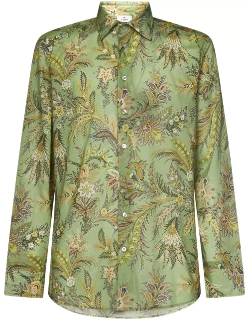 Etro Green Shirt With Paisley Print