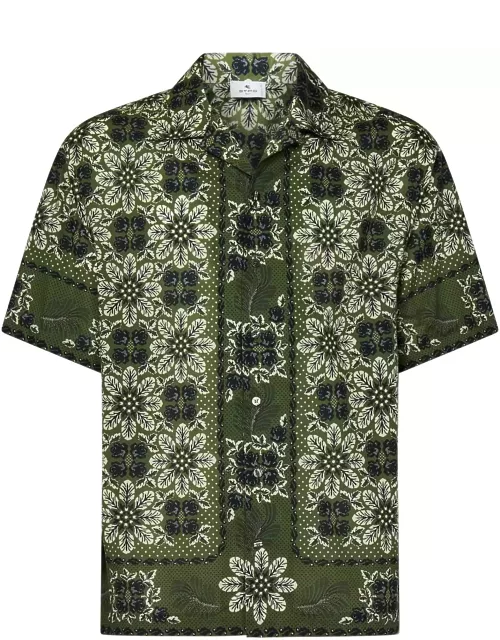 Etro Bowling Shirt With Floral Foliage Print