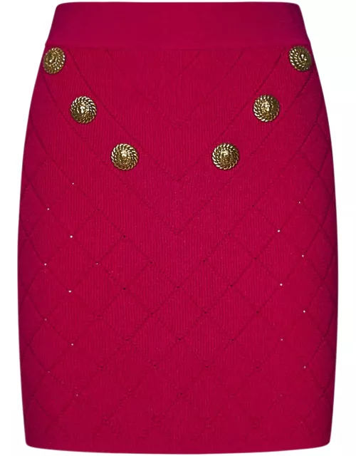 Balmain 6-button Knit Skirt
