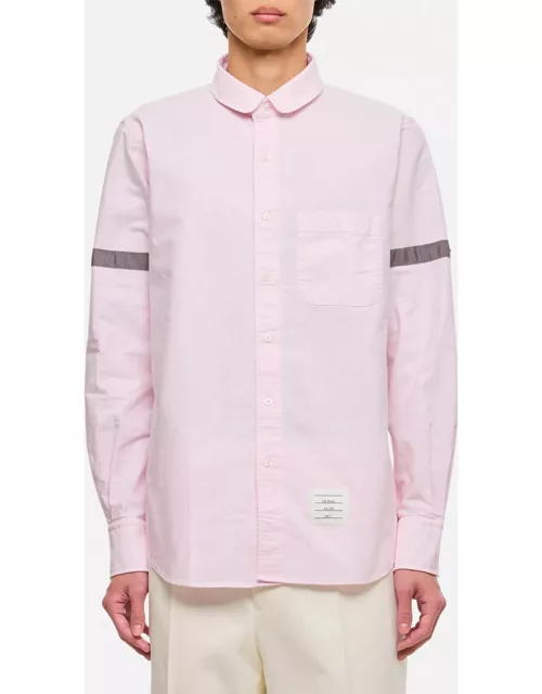 Thom Browne Straight Fit Mini Round Collar Cotton Shirt