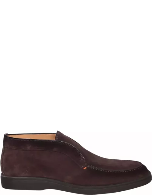 Santoni Suede Brown Ankle Boot