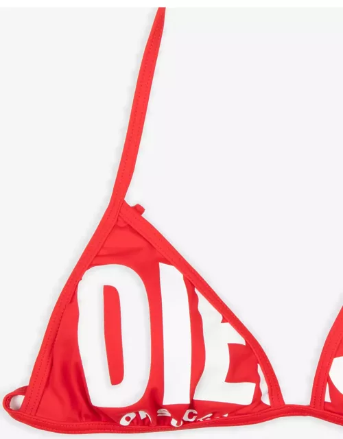 Diesel Bfb-sees Red Lycra Swim Bikini Top With Logo - Bfb See
