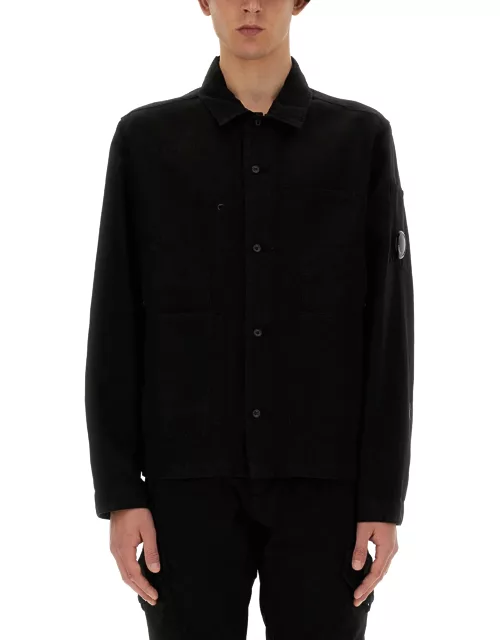 c.p. company cotton and linen shirt jacket