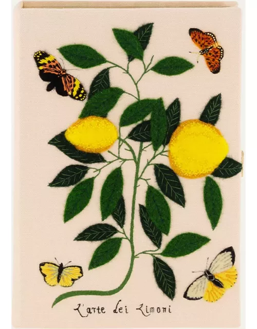 Small Lemons and Butterflies Book Clutch Bag