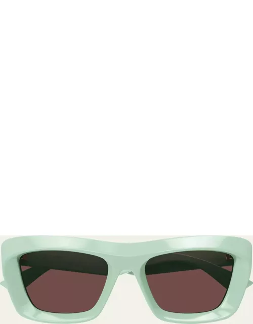 Beveled Recycled Acetate Rectangle Sunglasse