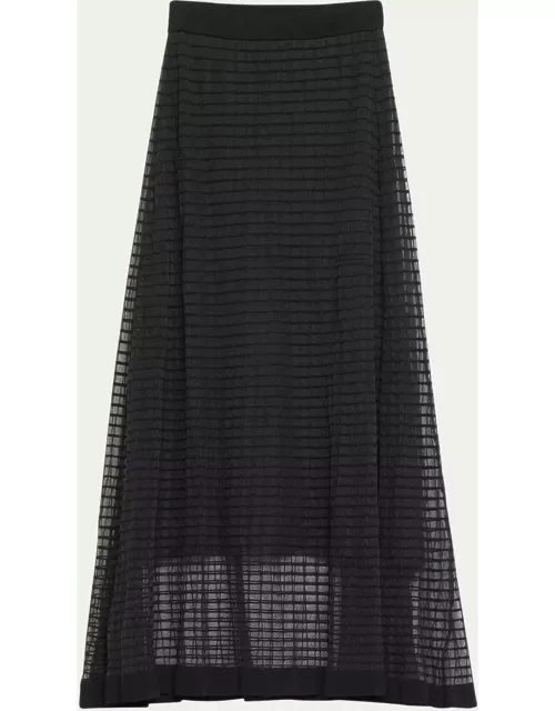 Gemma Sheer Grid Midi Skirt