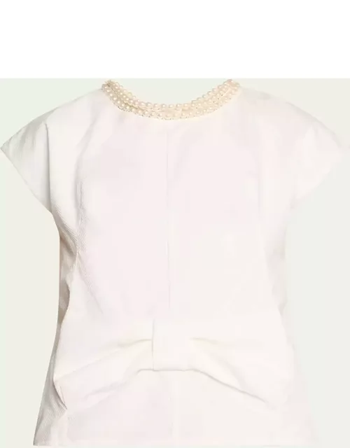 Bow Pearly Trim Top