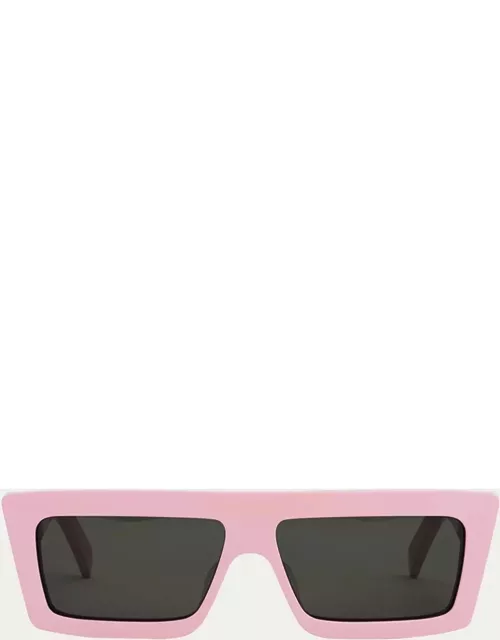 Flat-Top Acetate Rectangle Sunglasse