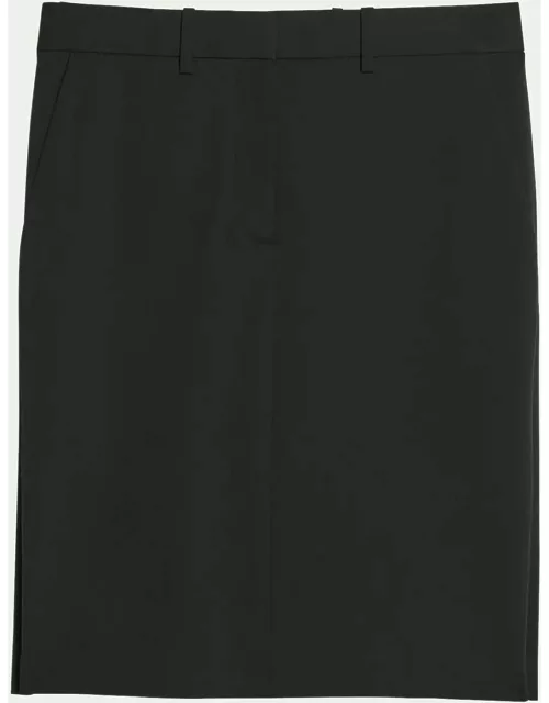 Wool Zip Pencil Skirt