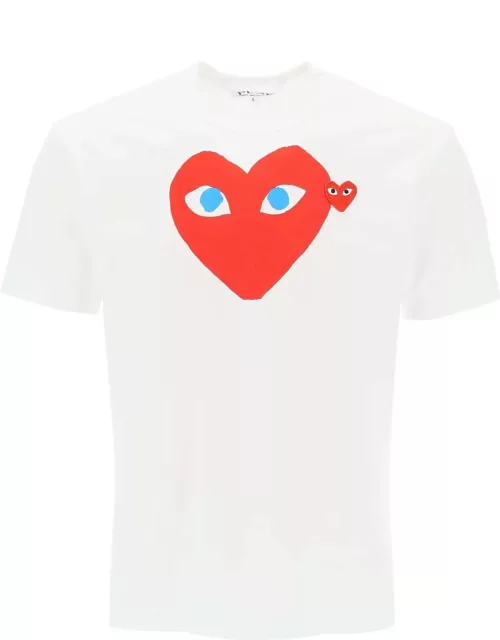 COMME DES GARCONS PLAY t-shirt with heart print and embroidery