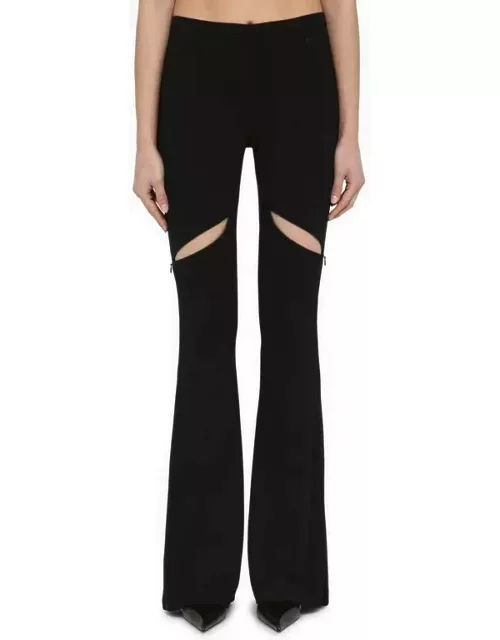 Black viscose trousers with cut out
