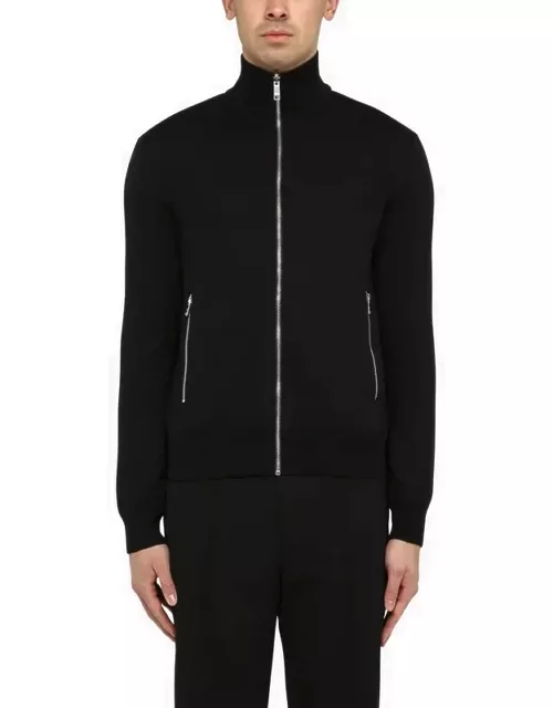 Reversible jacket in wool and black Re-Nylon