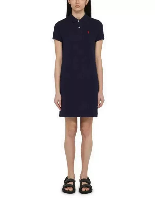 Navy blue cotton dress with logo