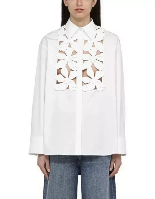 White cotton shirt with embroidery